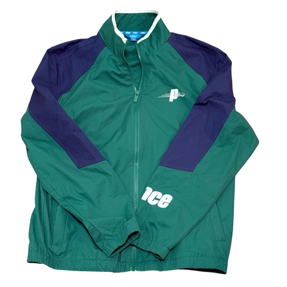 Prince pickleball green navy full zip track jacket windbreaker MEDIUM Target